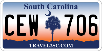SC license plate CEW706