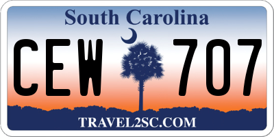 SC license plate CEW707
