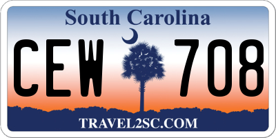 SC license plate CEW708