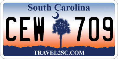 SC license plate CEW709