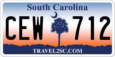 SC license plate CEW712