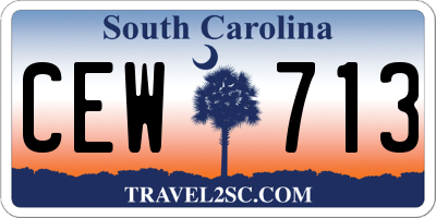 SC license plate CEW713