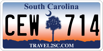 SC license plate CEW714
