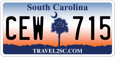 SC license plate CEW715
