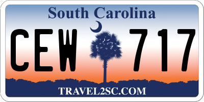 SC license plate CEW717