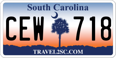 SC license plate CEW718