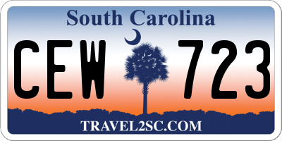 SC license plate CEW723