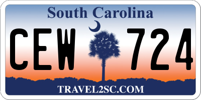 SC license plate CEW724