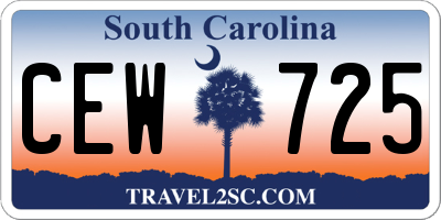 SC license plate CEW725