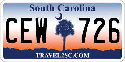SC license plate CEW726