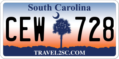 SC license plate CEW728