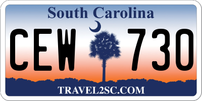 SC license plate CEW730