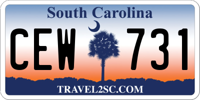SC license plate CEW731