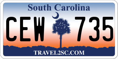 SC license plate CEW735