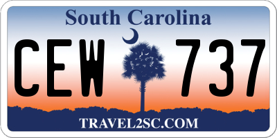 SC license plate CEW737