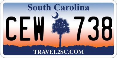 SC license plate CEW738