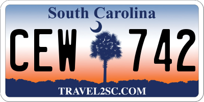 SC license plate CEW742