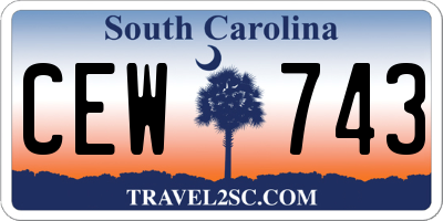 SC license plate CEW743