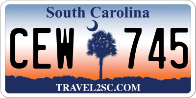 SC license plate CEW745