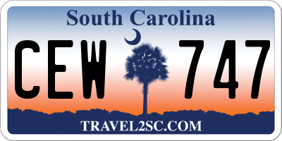 SC license plate CEW747