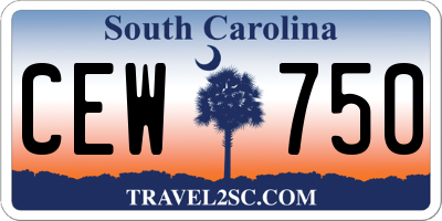 SC license plate CEW750