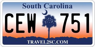 SC license plate CEW751
