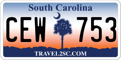 SC license plate CEW753