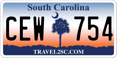 SC license plate CEW754