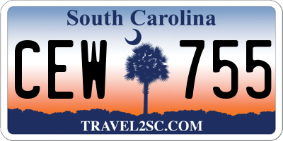 SC license plate CEW755