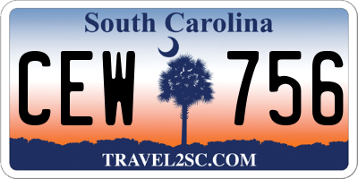 SC license plate CEW756