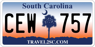 SC license plate CEW757