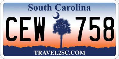 SC license plate CEW758