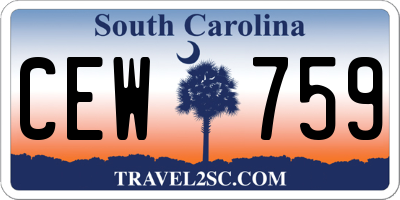 SC license plate CEW759