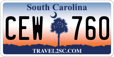 SC license plate CEW760
