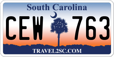 SC license plate CEW763