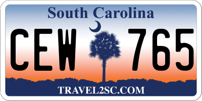 SC license plate CEW765