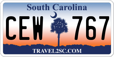 SC license plate CEW767