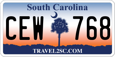 SC license plate CEW768