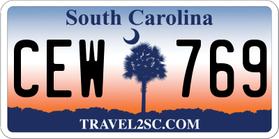 SC license plate CEW769