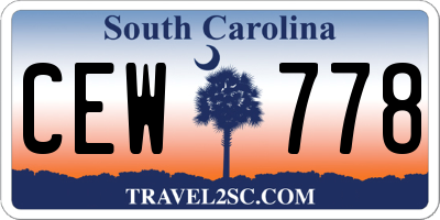 SC license plate CEW778