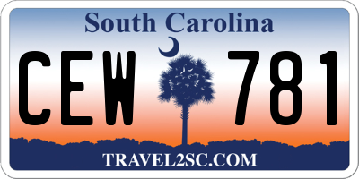SC license plate CEW781