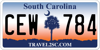 SC license plate CEW784