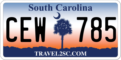 SC license plate CEW785