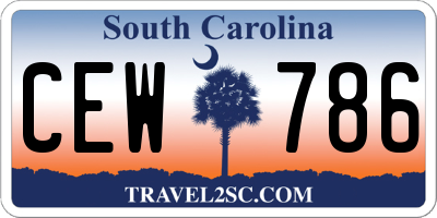 SC license plate CEW786