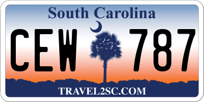 SC license plate CEW787