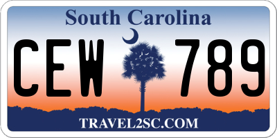 SC license plate CEW789