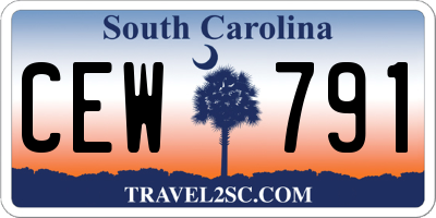 SC license plate CEW791