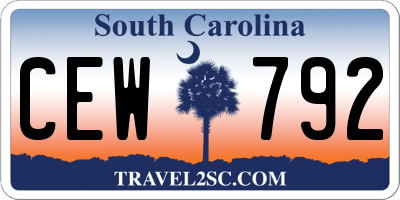 SC license plate CEW792