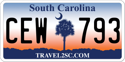 SC license plate CEW793