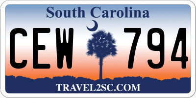 SC license plate CEW794